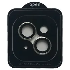 ЗАХИСНЕ СКЛО CAMERA METAL ДЛЯ IPHONE 15, 15 PLUS, СІРИЙ