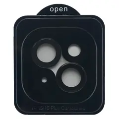 ЗАХИСНЕ СКЛО CAMERA METAL ДЛЯ IPHONE 15, 15 PLUS, ЧОРНИЙ