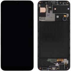 MR1_88092 Дисплей телефона для samsung galaxy a30s sm-a307, сервісний оригінал, з рамкою, чорний SAMSUNG