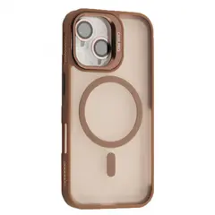 MR4_56705 Чохол case pro matte fortable camera lens magsafe для iphone 16 plus golden brown 