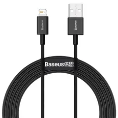 КАБЕЛЬ BASEUS SUPERIOR SERIES FAST CHARGING DATA CABLE USB-A TO LIGHTNING 2.4A 2M, ЧОРНИЙ CALYS-C01