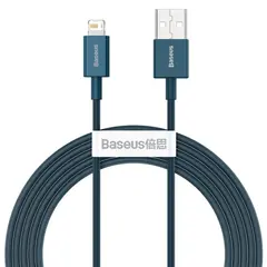 КАБЕЛЬ BASEUS SUPERIOR SERIES FAST CHARGING DATA CABLE USB-A TO LIGHTNING 2.4A 2M СИНІЙ CALYS-C03