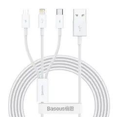 КАБЕЛЬ BASEUS SUPERIOR SERIES FAST CHARGING DATA CABLE USB-A TO (LIGHTNING, MICRO, TYPE-C) 3.5A 1.5M, БІЛИЙ CAMLTYS-02