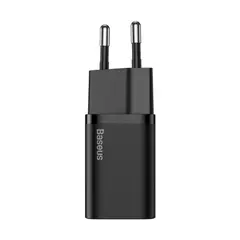 МЕРЕЖЕВИЙ ЗАРЯДНИЙ ПРИСТРІЙ BASEUS SUPER SI QUICK CHARGER 1C 20W EU, ЧОРНИЙ CCSUP-B01