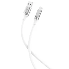 КАБЕЛЬ XO NB251 ANDROID LIQUID SILICONE RUBBER ДЛЯ MICRO 6A, 1M, БІЛИЙ