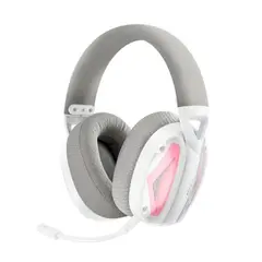 НАВУШНИКИ НАКЛАДНІ XO BE46 2.4G GAMING HEADSET (WITH TYPE-C+USB 2IN1 ADAPTER) БІЛО-РОЖЕВІ