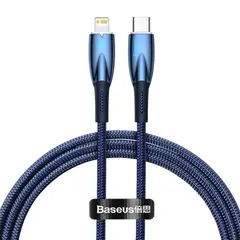 КАБЕЛЬ PD BASEUS GLIMMER SERIES FAST CHARGING DATA CABLE TYPE-C TO LIGHTNING 20W 1M СИНІЙ CADH000003