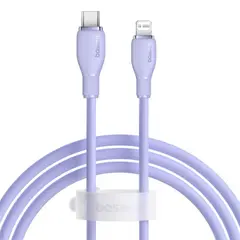 КАБЕЛЬ PD BASEUS PUDDING SERIES FAST CHARGING CABLE TYPE-C TO LIGHTNING 20W 1.2M ПУРПУРОВИЙ P10355701511-00