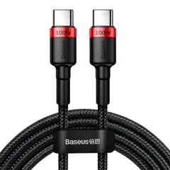 КАБЕЛЬ PD BASEUS CAFULE PD2.0 100W TYPE-C ДЛЯ TYPE-C CABLE (20V 5A)2M ЧЕРВОНИЙ+ЧОРНИЙ CATKLF-AL91