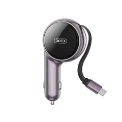 АВТОМОБІЛЬНИЙ ЗАРЯДНИЙ ПРИСТРІЙ XO CC65 2IN1 WITH RETRACTABLE CAR CHARGER ФІОЛЕТОВИЙ