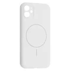 ЧОХОЛ SILICONE CASE FULL CAMERA FINE RING MAGSAFE ДЛЯ IPHONE 11, БІЛИЙ