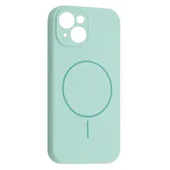 MR4_61818 Чохол silicone case full camera fine ring magsafe для iphone 14 light cyan 