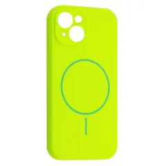 MR4_61821 Чохол silicone case full camera fine ring magsafe для iphone 14 emerald зелений 