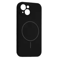 MR4_61853 Чохол silicone case full camera fine ring magsafe для iphone 15, чорний 