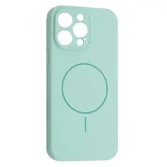 ЧОХОЛ SILICONE CASE FULL CAMERA FINE RING MAGSAFE ДЛЯ IPHONE 15 PRO MAX LIGHT CYAN