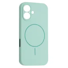 ЧОХОЛ SILICONE CASE FULL CAMERA FINE RING MAGSAFE ДЛЯ IPHONE 16 LIGHT CYAN
