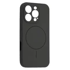 MR4_61919 Чохол silicone case full camera fine ring magsafe для iphone 16 pro charcoal, сірий, чорний 