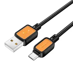 КАБЕЛЬ HOCO X108 BENEFIT SILICONE CHARGING DATA CABLE MICRO 2,4A, 1M, ЧОРНИЙ