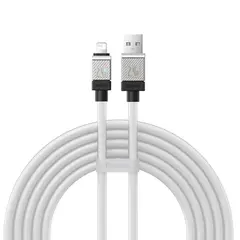 КАБЕЛЬ BASEUS COOLPLAY SERIES FAST CHARGING CABLE USB-A TO LIGHTNING 2.4A 2M, БІЛИЙ CAKW000502