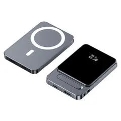 MR4_100186 Зовнішній акумулятор power bank a77 magsafe 22,5w 5000mah, сірий 