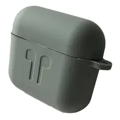 MR4_101320 Чохол для airpods 3 силіконовий 2mm logo 2in1 (+ карабин) (тех. пак), сірий 