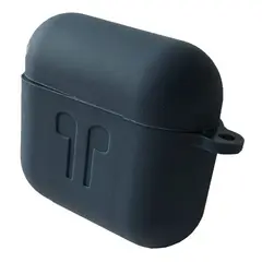 ЧОХОЛ ДЛЯ AIRPODS 3 СИЛІКОНОВИЙ 2MM LOGO 2IN1 (+ КАРАБИН) (ТЕХ. ПАК) MIDNIGHT СИНІЙ