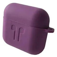 ЧОХОЛ ДЛЯ AIRPODS 3 СИЛІКОНОВИЙ 2MM LOGO 2IN1 (+ КАРАБИН) (ТЕХ. ПАК) ПУРПУРОВИЙ