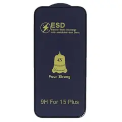 ЗАХИСНЕ СКЛО ESD 4S ANTI-STATIC ДЛЯ IPHONE 15 PLUS, ЧОРНИЙ (ТЕХ. ПАК)