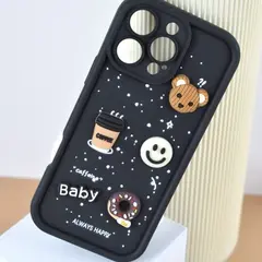 MR4_106665 Чохол happy donut case для iphone 16 pro, чорний PRC