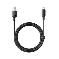 КАБЕЛЬ BASEUS SILKY SERIES USB-A TO LIGHTNING 2.4A 2M, ЧОРНИЙ P10377702113-01