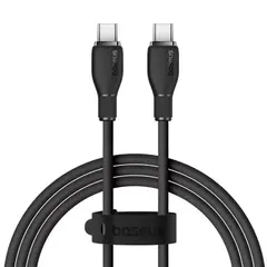 КАБЕЛЬ PD BASEUS PUDDING SERIES FAST CHARGING CABLE TYPE-C TO TYPE-C 100W 1.2M, ЧОРНИЙ P10355702111-00