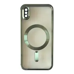 ЧОХОЛ SHINING CAMERA MAGSAFE ДЛЯ IPHONE XS DARK ЗЕЛЕНИЙ