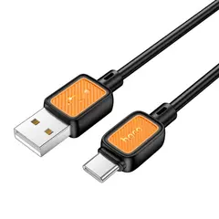 КАБЕЛЬ HOCO X108 BENEFIT SILICONE CHARGING DATA CABLE TYPE-C 2,4A, 1M, ЧОРНИЙ