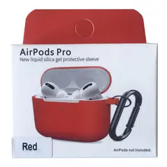ЧОХОЛ ДЛЯ AIRPODS PRO SILICONE SLIM (+ КАРАБИН) NEW BOX ЧЕРВОНИЙ