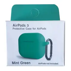 MR4_132874 Чохол для airpods 3 silicone slim (+ карабин) new box mint зелений 