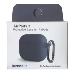 ЧОХОЛ ДЛЯ AIRPODS 3 SILICONE SLIM (+ КАРАБИН) NEW BOX LAVANDER