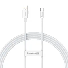 КАБЕЛЬ BASEUS SUPERIOR SERIES FAST CHARGING CABLE USB-A TO TYPE-C 100W 1.5M, БІЛИЙ P10320102214-02