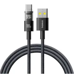 КАБЕЛЬ BASEUS DISPLAY 2 FAST CHARGING DATA CABLE USB-A TO TYPE-C 100W 1M, ЧОРНИЙ P10382701121-00
