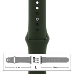MR3_116126 Ремешок силиконовый для apple watch 38, 40, 41mm размер l (54) forest зеленый PRC