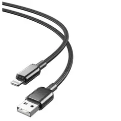 КАБЕЛЬ ХО NB249 5A ANDROID PVC SHINY COLORFUL MICRO DATA CABLE, ЧОРНИЙ