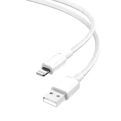 КАБЕЛЬ XO NB249 5A PVC SHINY COLORFUL LIGHTNING DATA CABLE, БІЛИЙ