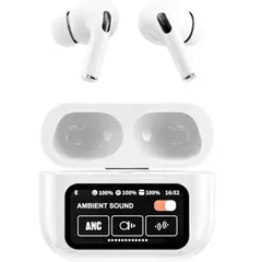 НАВУШНИКИ AIRPODS A9 PRO TOUCH SCREEN ANC, ENC, БІЛИЙ