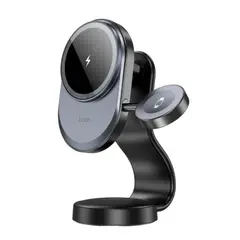 БЕЗДРОТОВИЙ АВТОМОБІЛЬНИЙ ЗАРЯДНИЙ ПРИСТРІЙ HOCO HW28 EXCELSO 2IN1 WIRELESS FAST CHARGING CAR HOLDER, ЧОРНИЙ