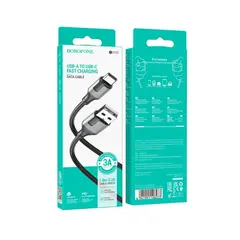 КАБЕЛЬ BOROFONE BX101 CREATOR CHARGING DATA CABLE TYPE-C 3A, 1M, ЧОРНИЙ