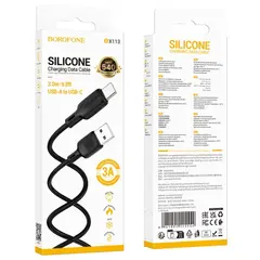КАБЕЛЬ BOROFONE BX113 LENNY SILICONE ДЛЯ TYPE-C 3A, 3M, ЧОРНИЙ