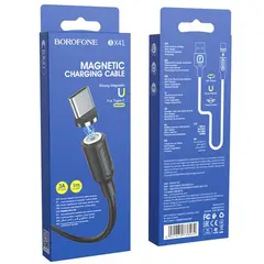 КАБЕЛЬ BOROFONE BX41 AMIABLE MAGNETIC ДЛЯ TYPE-C 2.4A, 1M, ЧОРНИЙ