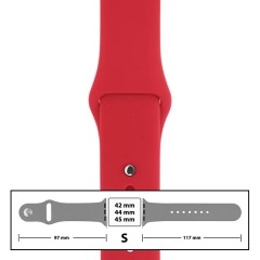 MR3_116117 Ремешок силиконовый для apple watch 42, 44, 45mm размер s (14) красный PRC