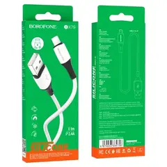 MR4_138236 Кабель borofone bx79 silicone charging для lightning 2.4a, 1 m, білий BOROFONE