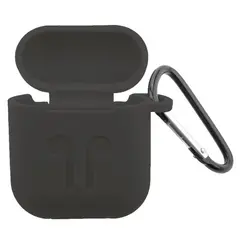 MR4_138330 Чохол для airpods силіконовий logo 2in1 (+ карабин) (тех. пак) dark, сірий 