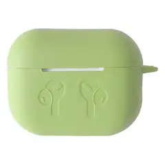 ЧОХОЛ ДЛЯ AIRPODS PRO 2 СИЛІКОНОВИЙ LOGO 2IN1 (+ КАРАБИН) (ТЕХ. ПАК) PISTACHIO